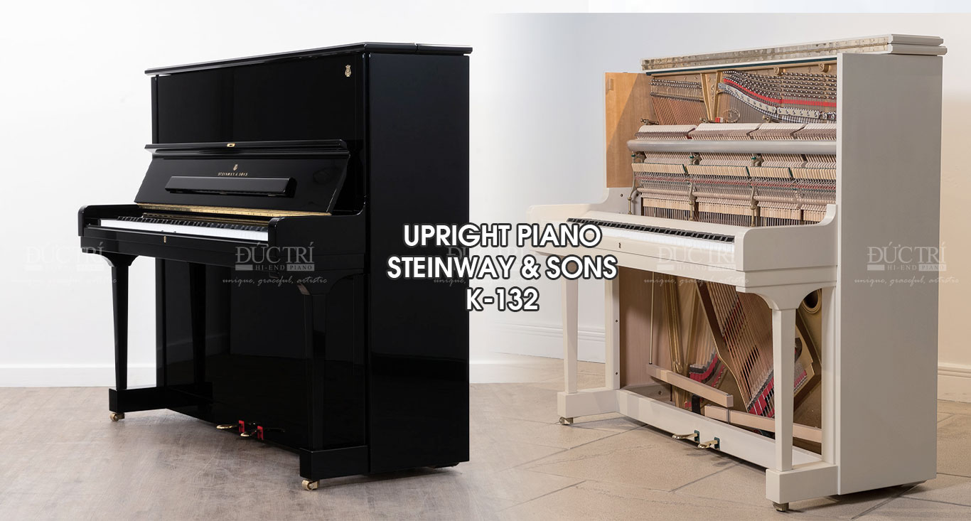 Steinway & Sons K-132 1 Steinway & Sons K-132 Black and White Color Piano Đức Trí