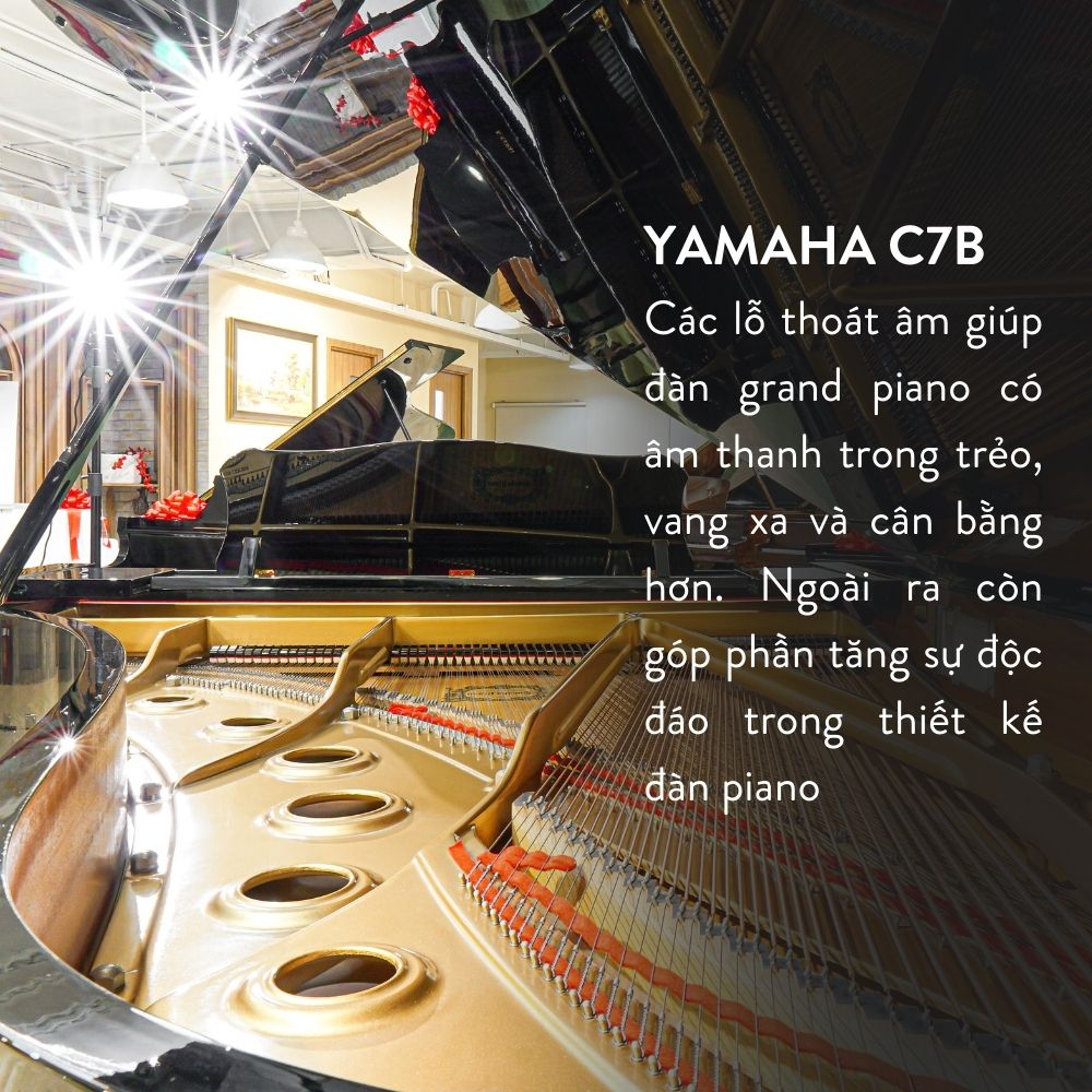 Yamaha C7B 12 Các lỗ thoát âm của đàn piano Yamaha C7B