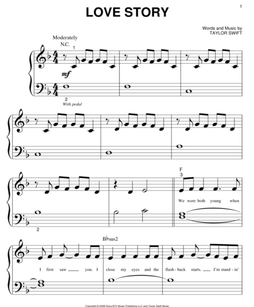 Top 10 bản nhạc piano đơn giản có tên nốt cho người mới học từ trẻ em, đến người lớn 7 "Love Story" là một bản nhạc lãng mạn, với giai điệu ngọt ngào và tình cảm