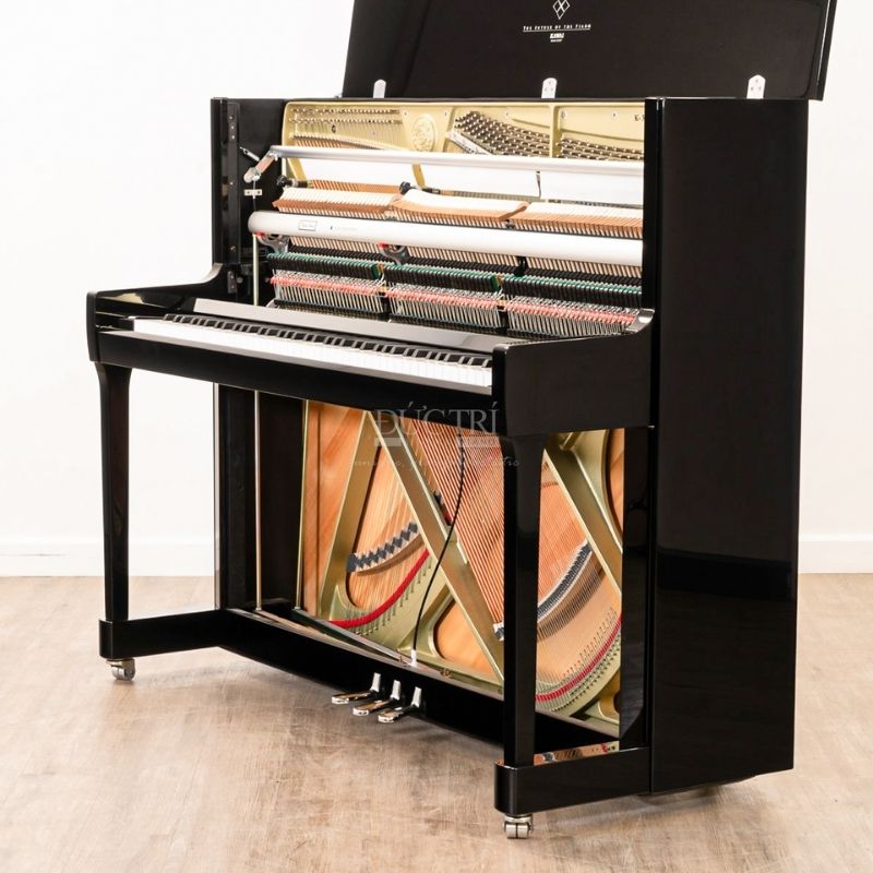 Kawai K300 2 Đàn Piano Kawai K300 khi mở phần khung đàn ra